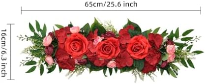 Red Wedding Arch Artificial Flower Swag Decorations