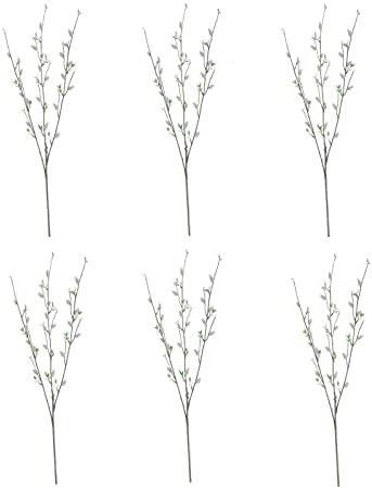 Firlar 6PCS Artificial Silver Pussy Willow Branches 33 Inch