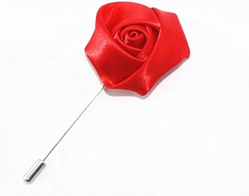 Banlardk Artificial Flower Rose Lapel Pin M Gray