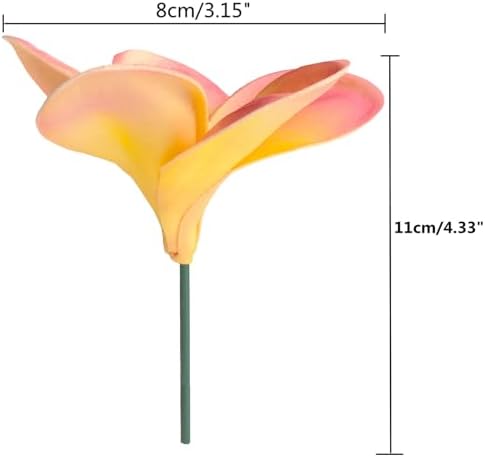 10PCS Real Touch Artificial Plumeria Flowers with Stem Apricot