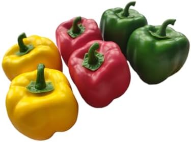 Ebonee Artificial Bell Peppers 6-Pack Realistic Decor