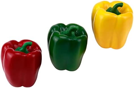 HEVSTIL 3Pack Artificial Bell Peppers for Decor and Photography
