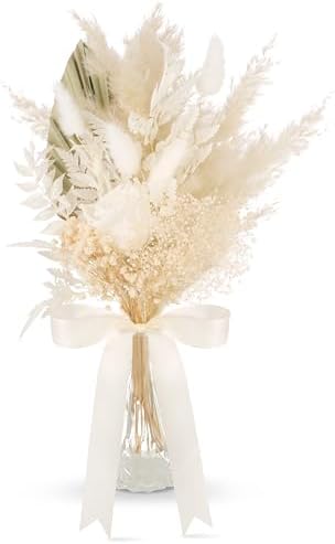 VAIPI Dried Flowers Bouquet with Vase Boho Decor