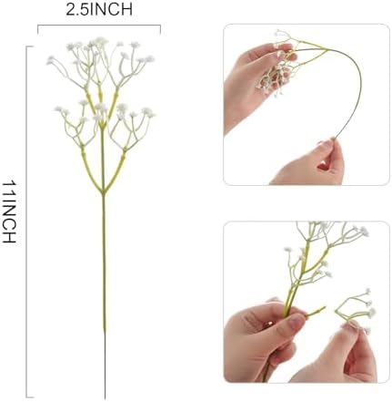 Babys Breath Artificial Flowers 30 Pcs White Gypsophila Greenery Sprays