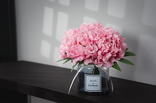 XIAYAN Artificial Flower and Glass Bottle Set Is Style Pink Purple