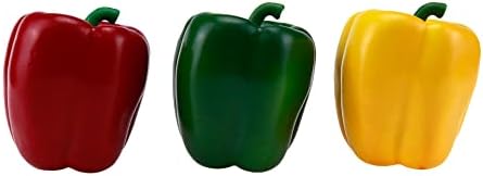 HEVSTIL 3Pack Artificial Bell Peppers for Decor and Photography