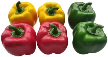 Ebonee Artificial Bell Peppers 6-Pack Realistic Decor