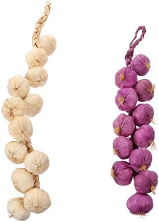 MAGICLULU Artificial Garlic Skewers 2pcs White Purple