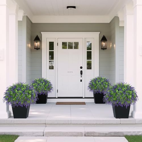 Artificial Boxwood Topiary Ball with Lavender - Set of 2