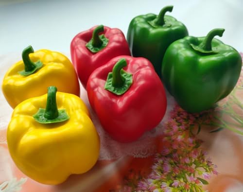 Ebonee Artificial Bell Peppers 6-Pack Realistic Decor
