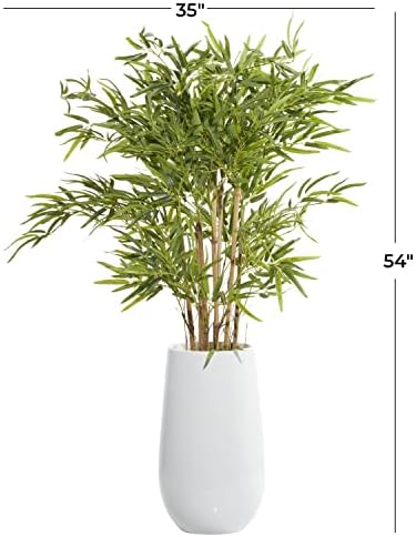 Deco 79 Artificial Bamboo Tree with Realistic Leaves and Fiberglass Pot