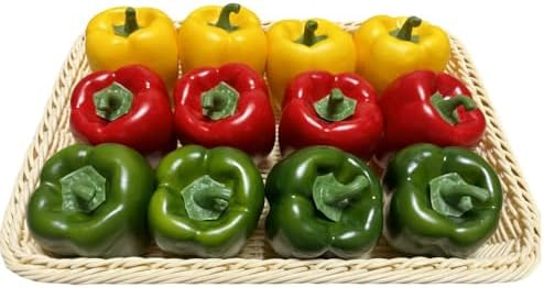 12pcs Artificial Bell Peppers for Kitchen Decoration