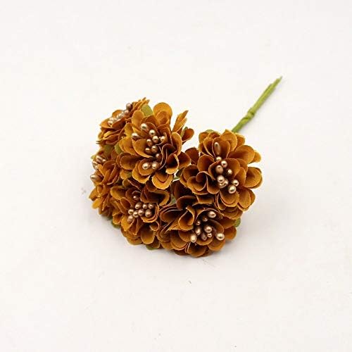 MountRuby 12PCS Gray Artificial Cherry Plum Stamen Bouquet