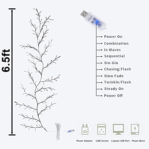 Lighted Willow Vine 144 LEDs Wall Decor 6 Ft