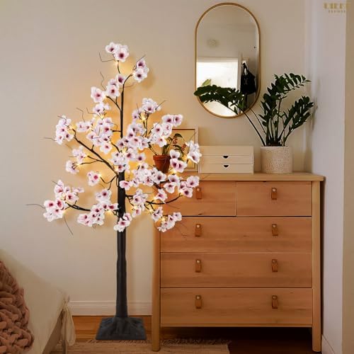 Uieke 4FT Cherry Blossom Tree with 48 Lights