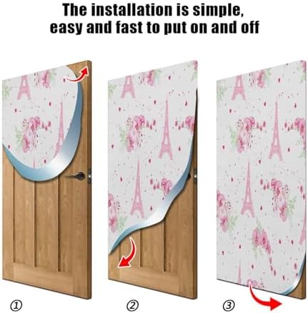Susiyo Romantic Paris Pink Halloween Door Cover