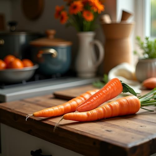 Orange Artificial Vegetables Decorative Reusable Plastic Carrot Home Decor
