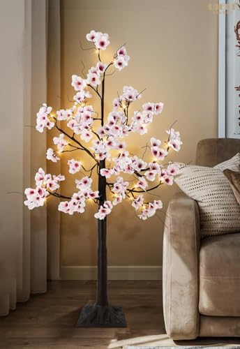 Uieke 4FT Cherry Blossom Tree with 48 Lights