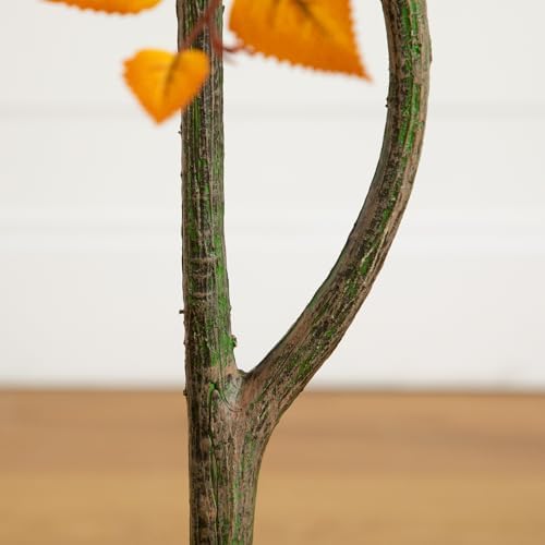 Nearly Natural 4ft Autumn Birch Artificial Tree with White Planter