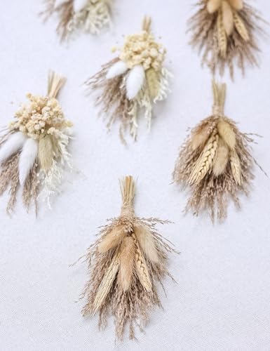 Mini Dried Flower Bouquet Pack of 6 Grey
