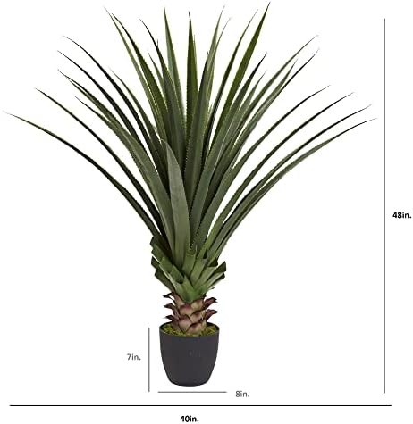 Nearly Natural 4 Spiked Agave Plant Green