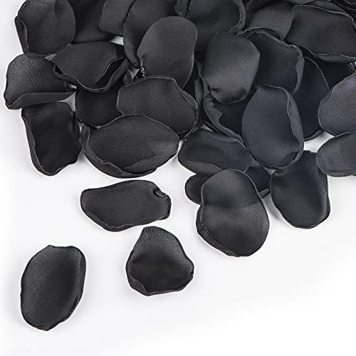 Neaticoo 300pcs Black Silk Rose Petals for Wedding Decorations