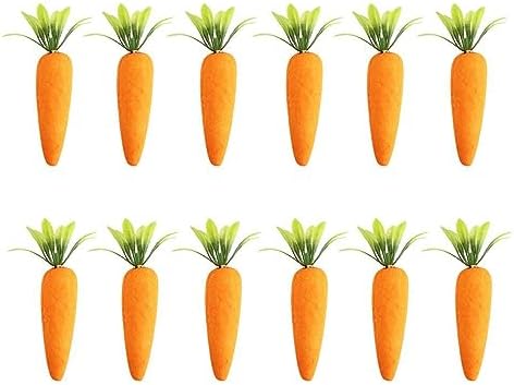 Kopida 12Pcs Set Artificial Carrots for Easter Decor