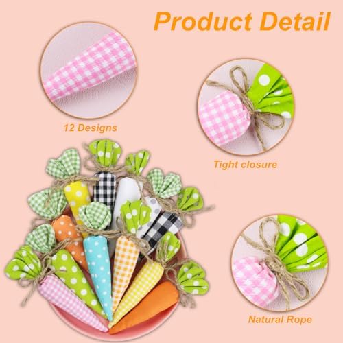 Brihasory Easter Carrots Decorations Set of 12