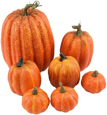 7 Artificial Foam Pumpkins for Halloween Decor