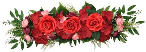 Red Wedding Arch Artificial Flower Swag Decorations