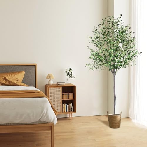 Realistic 6ft Artificial Olive Tree Indoor Decor