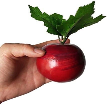 2 Pcs Artificial Beets with Leaves for Home Decor