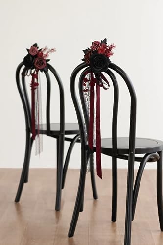 Lings Moment Moody Burgundy Black Artificial Flowers Set