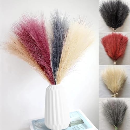 Boho Room Decor 10Pcs Artificial Black Pampas Grass Bouquet