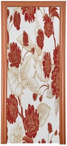 Susiyo Red Flowers Branches Halloween Door Cover