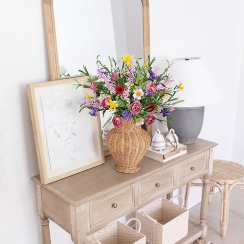 GTIDEA 3 Bundle Artificial Flowers Bouquet Decor