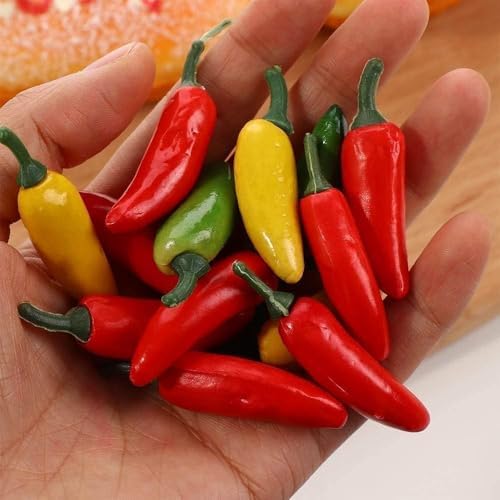 Realistic Artificial Chili Peppers 10Pcs Plastic Lifelike Decor