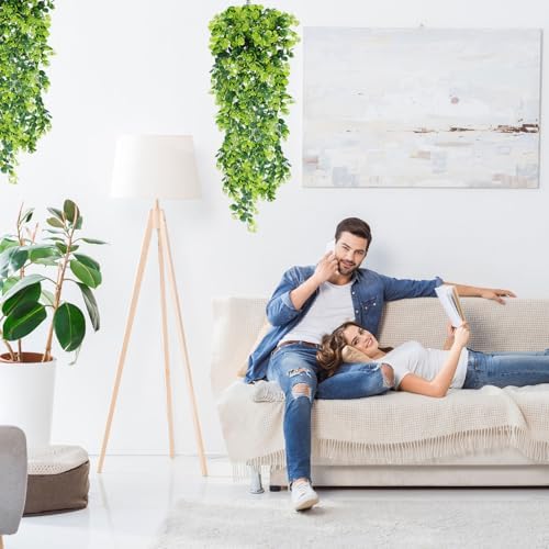 Fake Hanging Plants 2pcs Artificial Boxwood Vines Greenery Wall Decor