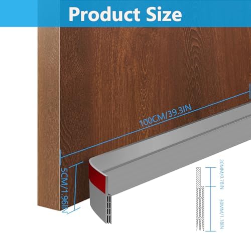 Ainiv Door Draft Stopper Under Door Seal Anti-Collision Grey
