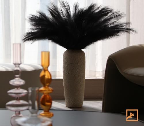 ZIFTY 7-Pcs 38 Black Pampas Grass Artificial Flower Set