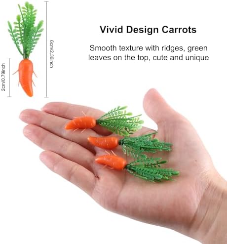 100PCS Mini Easter Carrots Plastic Decorations
