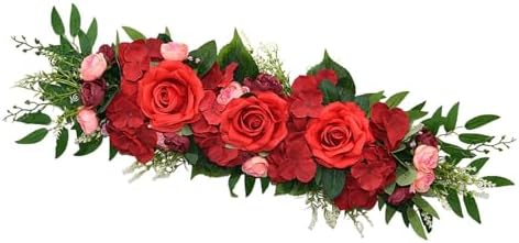 Red Wedding Arch Artificial Flower Swag Decorations