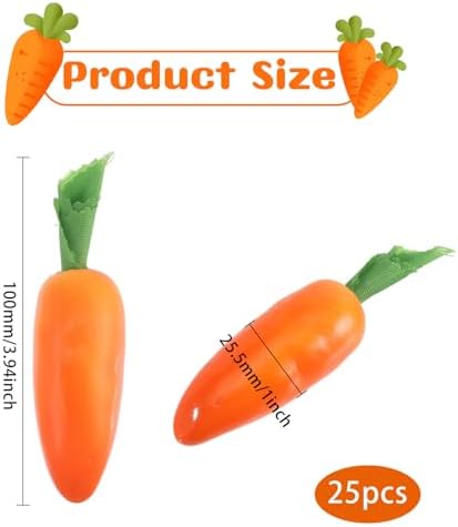 CHGCRAFT 25pcs Artificial Carrots for Easter Decor