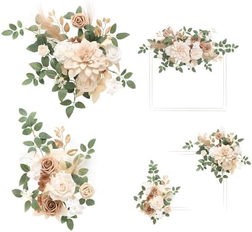 Lings Moment 2pcs Fall Wedding Artificial Floral Swags Welcome Sign Flowers Backdrop