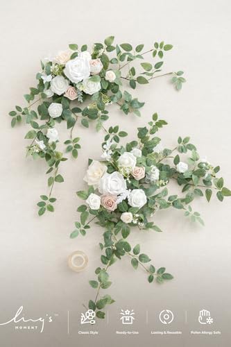 Lings Moment 2PCS Artificial Floral Swags Arch Wedding Centerpieces