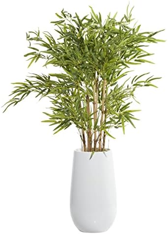 Deco 79 Artificial Bamboo Tree with Realistic Leaves and Fiberglass Pot