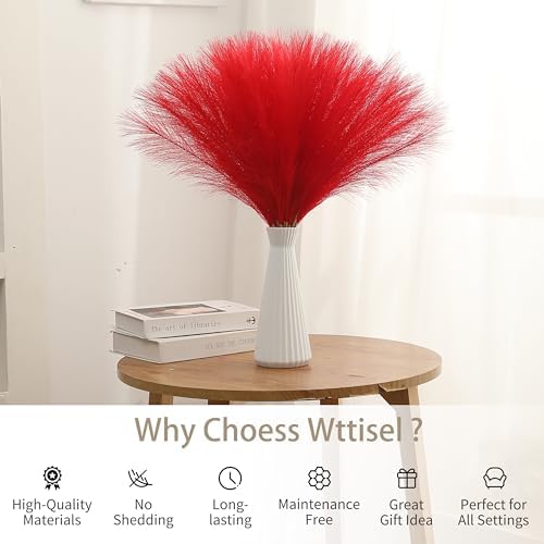 30pcs 22 Red Faux Pampas Grass Decor