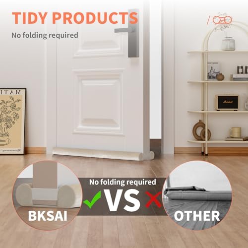 BKSAI Upgraded Door Draft Stopper 28-32in Beige