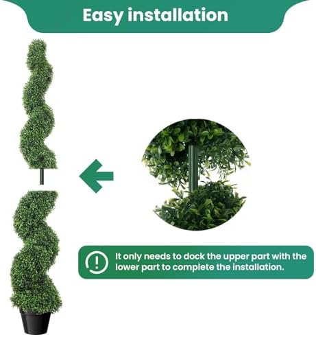 5 Ft Artificial Boxwood Spiral Topiary Tree