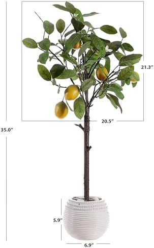 SAFAVIEH Artificial Lemon Tree 35 Inch Potted